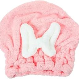 NFI essentials Microfiber Hair Towel Cap Warp Super Absorbent Wet Hair Drying Head Turban, Pookie Bow Knot for Girls Salon Quick Dry Shower with Button for Women-image-88