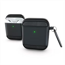 CROSSVOLT Tough Rugged Case Compatible for Airpods 1 and Airpods 2, Protective Silicone Case Cover- Black-image-42
