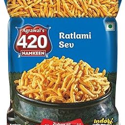 Agrawal's 420 Ratlami Sev Namkeen | Authentic Indian Spicy Snack Made with Gram Flour Black Pepper & Mixed Spices | Traditional Taste Of Ratlam | 400g, Pack of 1-image-47