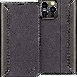 OCASE Retro Series Compatible with iPhone 13 Pro Max Wallet Case with Card Holders [RFID Blocking][TPU Inner Shell ][Kickstand] Shockproof PU Leather Flip Folio Phone Cover 6.7 inch 2021 (Black)-8