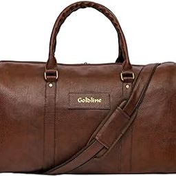 Leather Duffle Bag for Travel Men Women- 50L - Brown, 20 cm-image-41