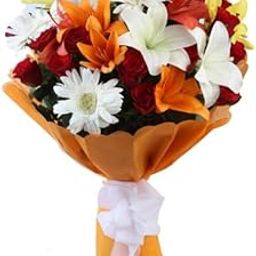 Beautiful 15 Mixed Flowers Bouquet Wrapped in Tissue Paper with Ribbon For Anniversary Gift, Birthday Gift, Wedding Gift, Congratulations Gift, Mother's Day Gift (Same Day Delivery)-image-10