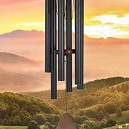 Paradigm Pictures 30 inch Big Wind Chimes for Home Balcony Positive Energy (Big Black 6 Pipe Wood)-image-16
