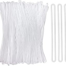 10 Silicone Luggage Loops Durable and Non Tearable Straps for Travel Tag Holders Suitcase Labels and Keychain Attachments Stretchable and Long Lasting, Size 6 Inches Clear (Pack of 10)-11