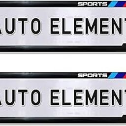 Auto Elements Car Number Plate Frame Car Licance Plate Guard Protector in Tri Color Unique Design (Pack of 2 Front and Rear for Car)-8