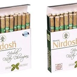 Nirdosh Nicotine-Free Herbal Filter Dhoompan Cigarette for Quit Smoking, Pack of 2, White-0