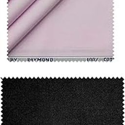 Polyviscose Trouser- 100% Cotton Shirt Fabric Combo Box (Unstitched, All Weather Fabric,BLACK PANT+PINK SHIRT)-image-47