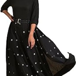 Women's Rayon Blend Black Polka Dot Jumpsuit with Belt Standard Length-picture-11