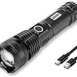 UNIRO FX1000 LED Flashlight | Rechargeable Torch USB Type-C with Battery Indicator, 5 Light Modes, Zoomable Head, Heavy Duty Aluminium Body | 1x Rechargeable Battery Included | Emergency Light-7