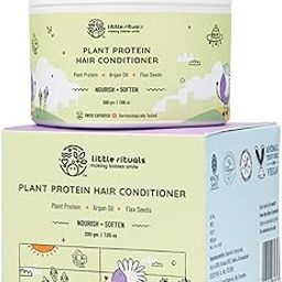 Little Rituals Plant Protein Conditioner | Hair Mask & Normal & Curly Hair Products | Natural Shine & Strong Hair | Plant Protein, Flax Seeds, Argan Oil & Conditioner for Frizzy Hair | MADE SAFE | pH Balanced | 200 gm-picture-22