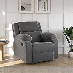 Softland Oscar Single Seater Fabric Manual Recliner (Grey)-picture-15