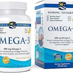 Nordic Naturals Omega 3 Fish Oil EPA And DHA | 690Mg Omega 3 Fish Oil Support Brain, Heart Health & Immunity | Omega Fish Oil For Men & Women Lemon Fish Oil Flavour 60 Softgels-5