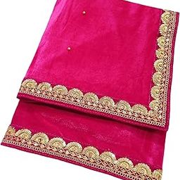 Women's Stole Dupatta In Velvet With Semi Circle Design Border (length -2.25m, Width-75cm)-47