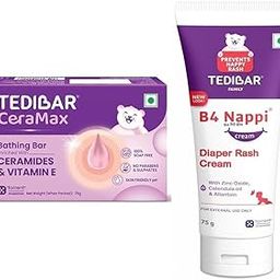 Tedibar Ceramax Bathing Bar 75g & B4 Nappi Cream Diaper Rash 75gm-image-9