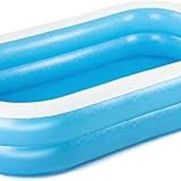G.FIDEL 8'7" Feet x 69" Inch x 20" Inch/2.62M x 1.75M x 51cm Blue Rectangular Family Pool | 2 Equal Rings | Best for Family Pool-picture-0