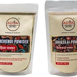 Adya Shikakai Powder 100g & Henna Powder (Mehandi) 200g Combo | Pure & Natural Herbal Hair Care | Hair Cleansing, Conditioning & Natural Coloring | No Chemicals, For Strong & Healthy Hair-image-70