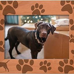 Gifts For All By Rachel Olevia Dog Lover Gift Labrador Retriever Paw Prints Natural Wood Engraved 5x7 Landscape Picture Frame Wood-17