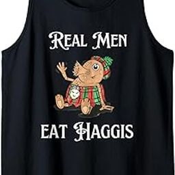 Real Men Eat Haggis Scotland Burns Meal Scottish Food Funny Tank Top Black-image-88
