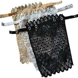 Cotton Lace Clip-on Camisole for Womens, Skin-Friendly, Floral Pattern with Snap Button Closure, Adjustable Girls Combo Pack, Black White Beige, Free Size-picture-43