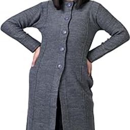 Winter Wear Casual Acrylic Wool Full Sleeve with Pockets Women's Extra Long Cardigans (4328)-picture-17