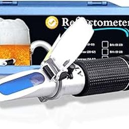 Brix Refractometer with ATC, Handheld Brix Meter Hydrometer 0-32% Portable Brix Reader Tester Brix Sugar Content Specific Measurement Tool with Pipette, Screwdriver, Cloth and Plastic Case-0