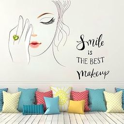 LANSTICK A Smile is The Best Make UP Quote Wall Sticker-image-56