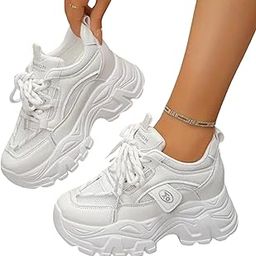 Women's Sport Synthetic Leather Solid Lace-Up Casual Lightweight Comfortable for Running Walking Shoes-picture-8
