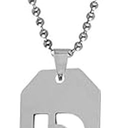 Initial A Letter Necklace for Men Stainless Steel Ball Chain 22 inch Personalized Letter Charm Pendant Jewelry Gift for Boys Women-11
