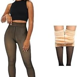 Women's Ankle Length (24 to 40 Waist) Stretchable Women Warm Thick Fur Lined Fleece Winter Thermal Soft Legging Tights Stocking - Slim Fit-image-37