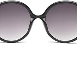 sunglasses| 100% UV protected | Gradient | Full Rim | Round | Women | Large | Shiny Black Polycarbonate Frame | Smoke Gradient Polycarbonate Lens-image-33