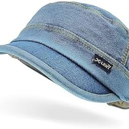 Denim Cadet Cap – Vintage Military-Style Jean Cap with Adjustable Strap – Casual Lightweight Hat for Outdoor Activities, Travel, and Everyday Wear-19