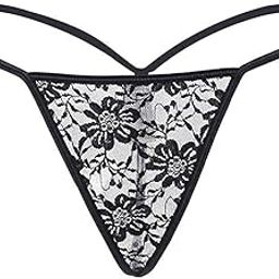 Women's Black Lace G String Thong Jocky Bikini Panties (Black, Free Size)-image-22