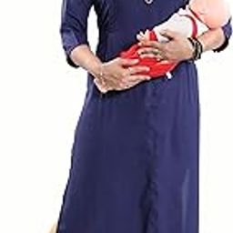 Feeding and Maternity Cotton pre and Post Pregnancy Kurtis for Women-image-41