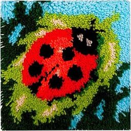 CALANDIS™ Latch Hook Rugs Carpets Cushion Mat Making Kit Crafts for Beginner Ladybird | Latch Hooking Kits | Latch Hooking | Rug Making-picture-1