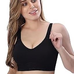 Seamless Cups - Thin Padding - Broad Strap T-Shirt Bra Cum Sports Bra with Hook Closure.-image-49