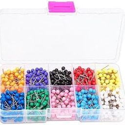 UJEAVETTE 5x600x Map Push Pin Travel Needle Tacks Thumb Plastic Round Head Maps Pushpin-image-79