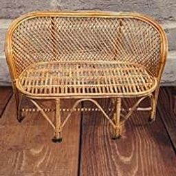 Cane Two Seater Sofa with Cushion for Home, Living Room, Studio(JAAL)-35
