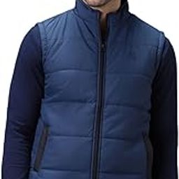 Men's Nylon Sleeveless Zippered Standard Length Puffer Jacket-image-50