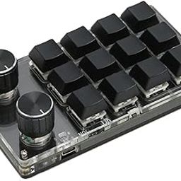 Gaming Keypad, 2 Knobs Programmable Mini Keypad 12 Keys for Laptop (Black)-picture-15