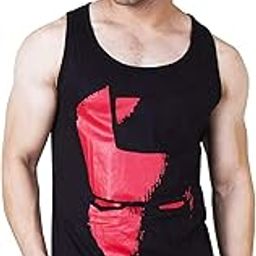 veirdo U Neck Sleeveless Black Printed Vest for Men-picture-20