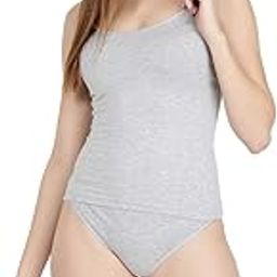 ATTWACT Women's Cami Vests (Pack of 1) 95% Cotton 5% Elastane Grey Cotton Sleeveless Vest-image-92