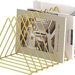 Urban Deco File Storage Holder-Triangle Iron Magazine Organizer 10 Sections (Gold) For Office Home Decor-Wire Holders For Magazines, Files, Folders, Newspapers.-image-56