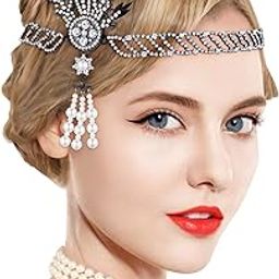 1920s Headpiece Women 20s Headbands Vintage Leaf Medallion Pearl Headpiece 1920s Themes Party Accessories 20s Hair Accessories for Women-image-38