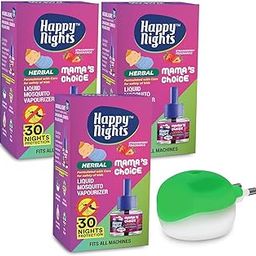 Happy Night 45 ML Mosquito Refill - Mosquito Repellent - Liquid Vaporizer for Mosquito - Strawberry Mosquito Refill - Natural Insect Repellent - Room freshener - Safe for Kids & Baby With 1 Machine - Set of 3-image-71