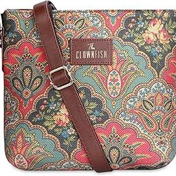 the clownfish Aahna Printed Handicraft Fabric Crossbody Sling bag for Women Casual Party Bag Purse with Adjustable Shoulder Strap for Ladies College Girls (Dark Pink)-picture-5