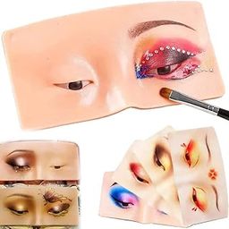 Makeup Practice Face Board Dummy Skin Board Makeup Mask Skin Face Eye Makeup for Beginner Makeup Artist The Perfect Makeup (1 - Pcs, Skin)-12