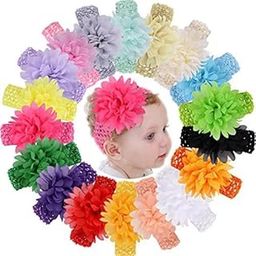 Shivashay 12pcs Baby Girls Headbands Chiffon Flower Soft Strecth Hair Band Hair for Baby-image-82