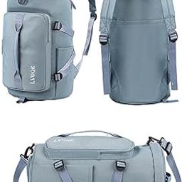 DIVHUK Nylon 4 in 1 Sport Gym Bag with Wet Pocket&Shoes Compartment 35L Unisex Waterproof Travel Duffel Bag Ladies Gym Bag Sports Duffle Backpack Large Gym Bag for Travel Yoga Hiking 25 Cm-image-58