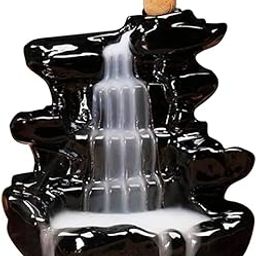 CRAFTAM Polyresin Smoke Backflow Fountain with 10 Free Backflow Cones Showpiece Figurine for Gift (10 x 7 x 10 cm, Black)-image-37