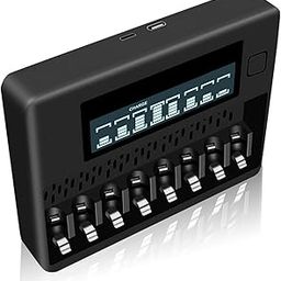 UJEAVETTE® Smart Battery Charger LCD Display W/Micro USB Type C USB for 1.2V Ni MH AA-25